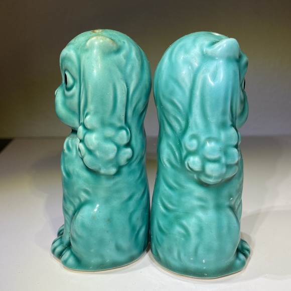 RARE Vintage Asian Bluegreen Dogs from Japan, Salt and Pepper Shaker Set - Picture 3 of 7